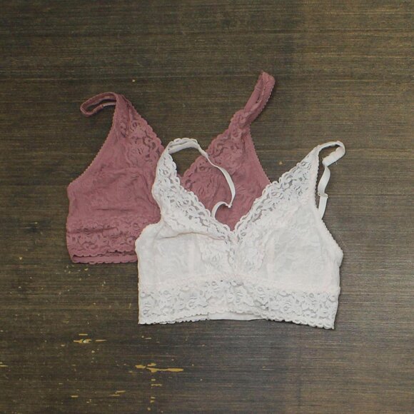 Felina Womens 2-Pack Lace Bralette 1753868 Light Pink / Mauve S - Picture 1 of 3